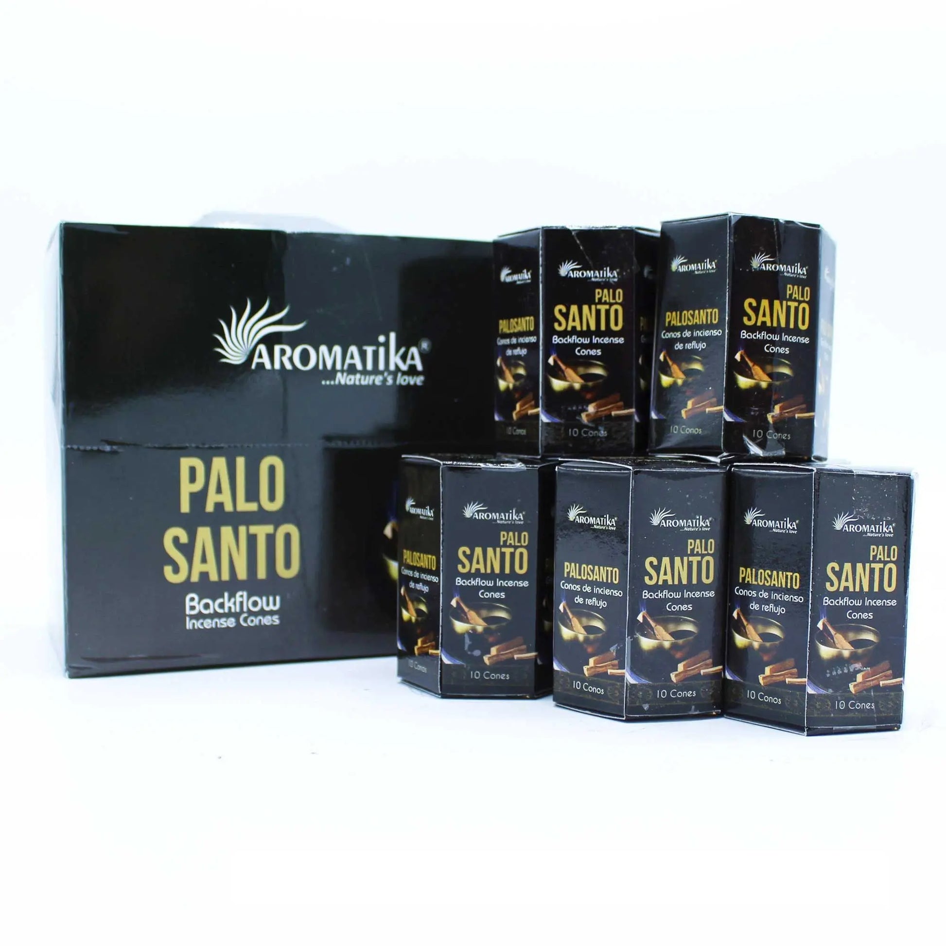 Pack of 10 Masala Backflow Incense - Palo Santo by Ninja Aromatherapy incense cones for aromatherapy.