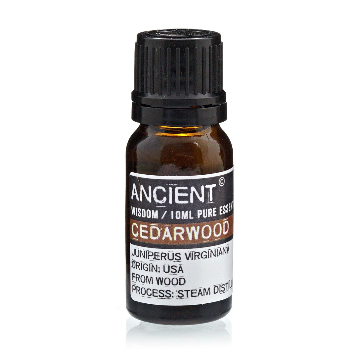 Cedarwood Virginian Essential Oil 10ml Amber Glass Bottle with Built-In Drop Reducer – Calming, Healing and Skin Care Support