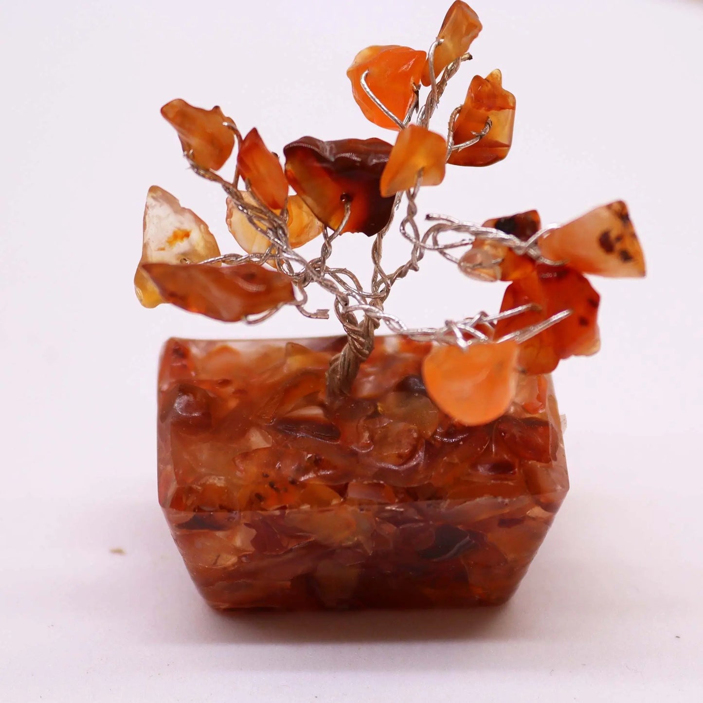 Mini Gemstone Tree On Orgonite Base - Carnelian (15 stones) Ninja Aromatherapy
