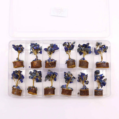 Mini Gemstone Tree On Wood Base - Sodalite (15 stones) Ninja Aromatherapy