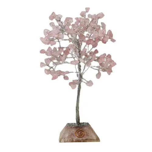 Gemstone Tree with Organite Base - 160 Stone - Rose Quartz Ninja Aromatherapy