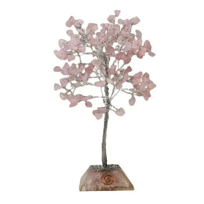 Gemstone Tree with Organite Base - 160 Stone - Rose Quartz Ninja Aromatherapy