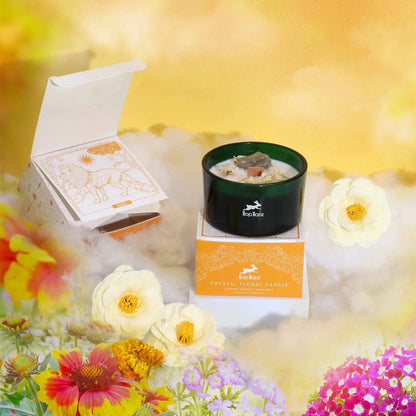 Hop Hare Crystal Magic Flower Candle - The Lion Ninja Aromatherapy