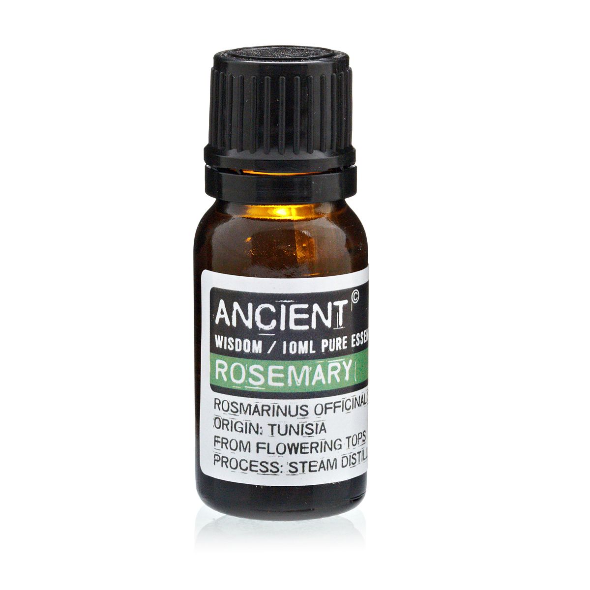 Rosemary Essential Oil 10ml Amber Glass Bottle with Built-In Drop Reducer – Stimulating and Revitalizing Aromatherapy