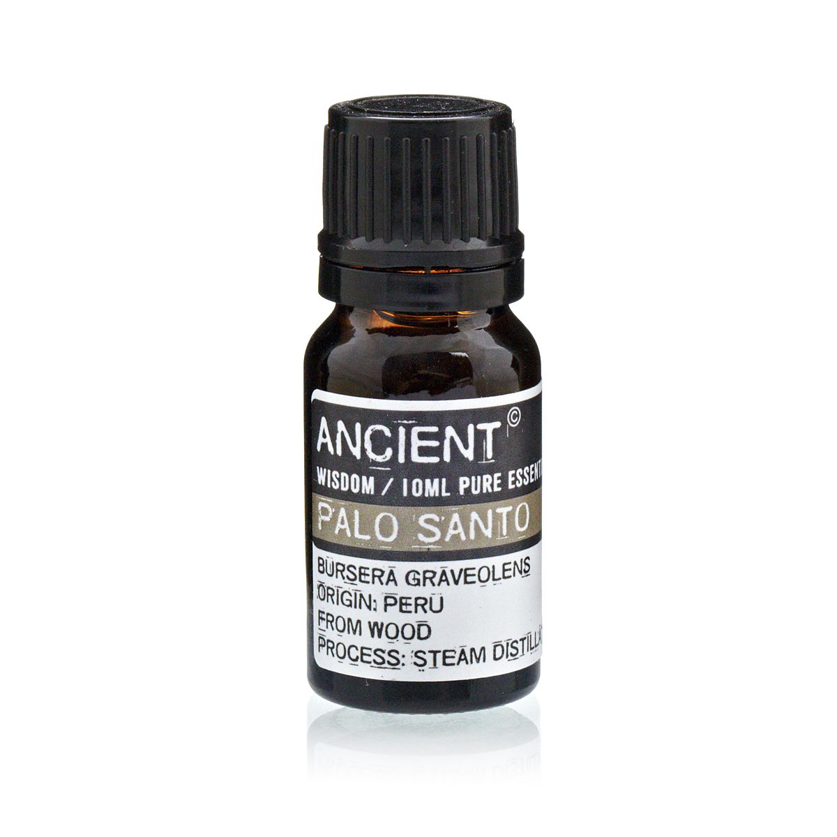 Palo Santo Essential Oil 10ml Amber Glass Bottle with Built-In Drop Reducer – Purifying and Calming