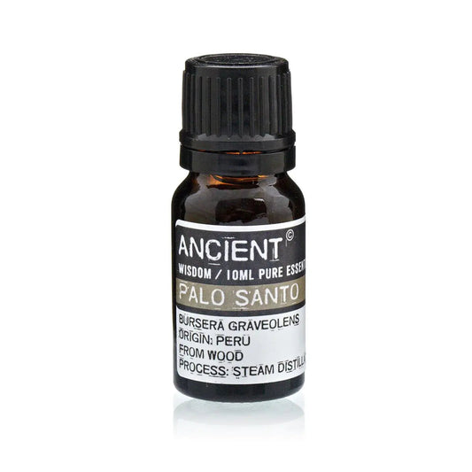 Palo Santo Essential Oil 10ml Amber Glass Bottle with Built-In Drop Reducer – Purifying and Calming