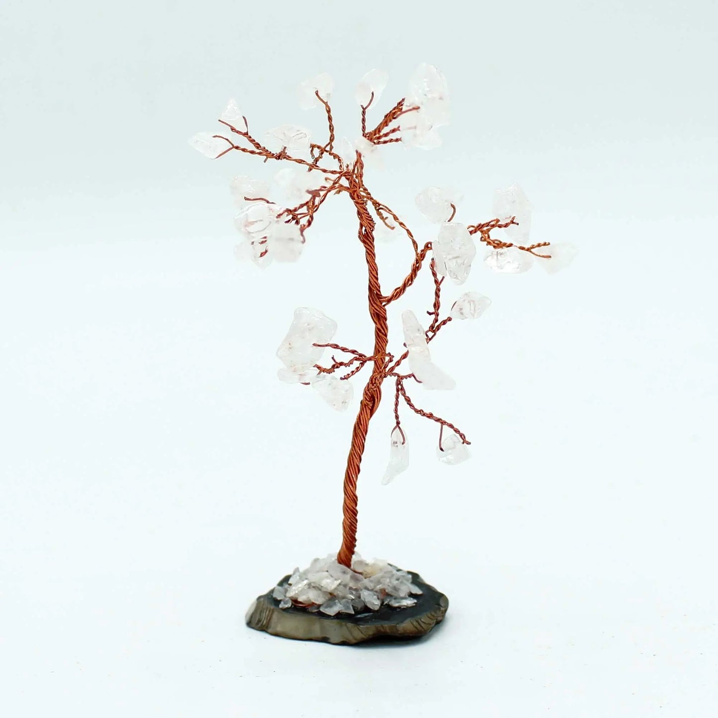 Gemstone Tree - Rock Quartz on Black Agate Base (35 stones) Ninja Aromatherapy