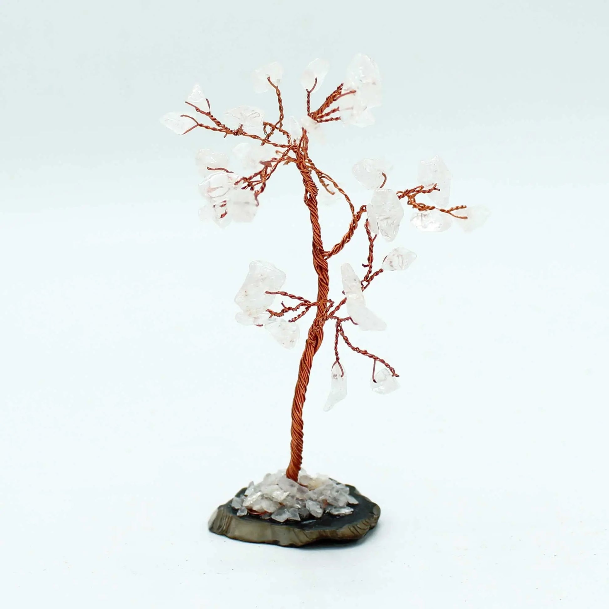 Gemstone Tree - Rock Quartz on Black Agate Base (35 stones) Ninja Aromatherapy