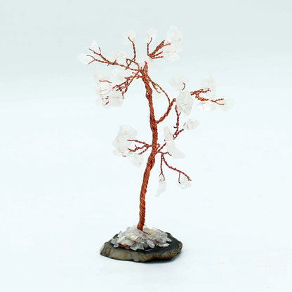 Gemstone Tree - Rock Quartz on Black Agate Base (35 stones) Ninja Aromatherapy