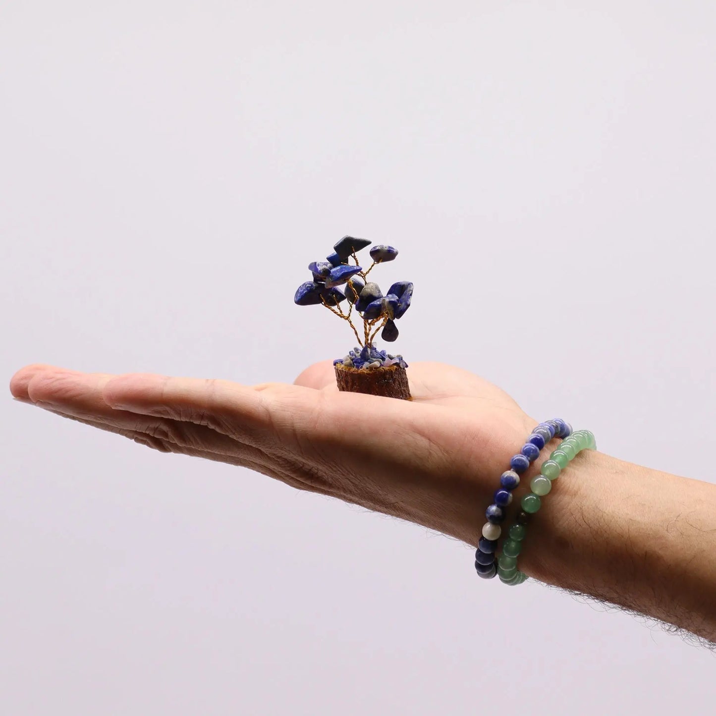 Mini Gemstone Tree On Wood Base - Sodalite (15 stones) Ninja Aromatherapy