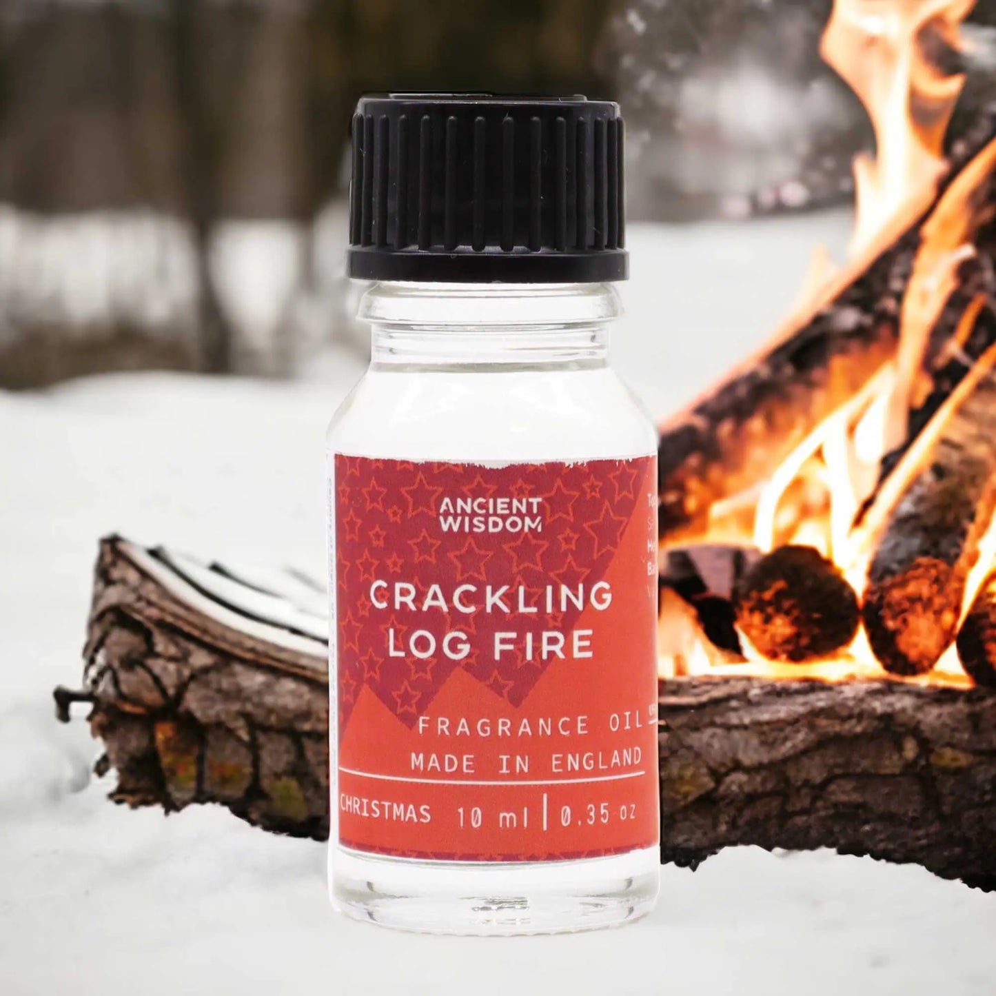 10ml Crackling Log Fire Fragrance Oil Bottle – Long Lasting Scent for Candles, Soaps & Diffusers