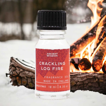 10ml Crackling Log Fire Fragrance Oil Bottle – Long Lasting Scent for Candles, Soaps & Diffusers