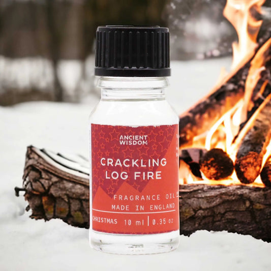 10ml Crackling Log Fire Fragrance Oil Bottle – Long Lasting Scent for Candles, Soaps & Diffusers