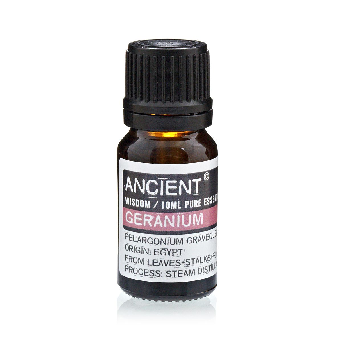 Geranium Essential Oil 10ml Amber Glass Bottle with Built-In Drop Reducer – Balancing, Uplifting and Skincare Support