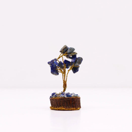 Mini Gemstone Tree On Wood Base - Sodalite (15 stones) Ninja Aromatherapy