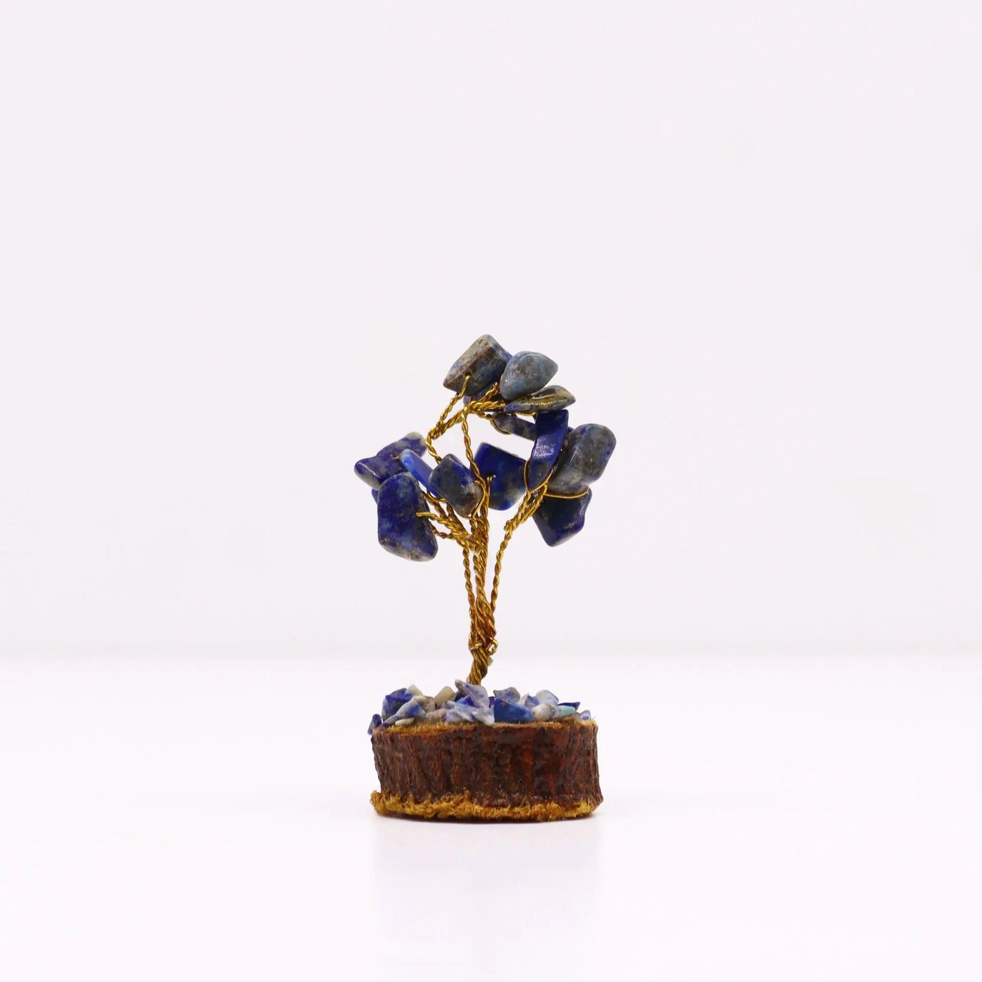 Mini Gemstone Tree On Wood Base - Sodalite (15 stones) Ninja Aromatherapy