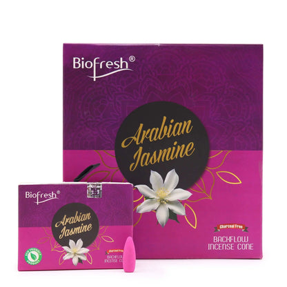 Biofresh Backflow Incense Cones - Arabian Jasmine by Ninja Aromatherapy incense cones for aromatherapy.