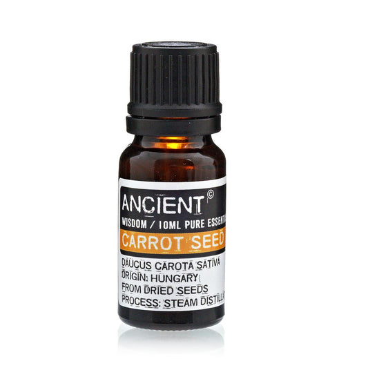 Carrot Seed Essential Oil 10ml Amber Glass Bottle with Built-In Drop Reducer – Anti-Aging and Skin Renewal