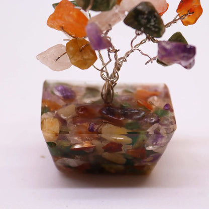 Mini Gemstone Tree on Orgonite Base - Multi Stones (15 stones) Ninja Aromatherapy