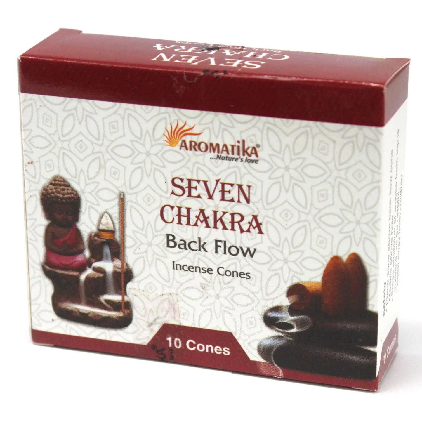 Aromatica Backflow Incense Cones - 7 Charkras by Ninja Aromatherapy incense cones for aromatherapy.