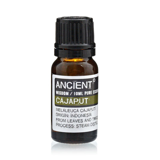 Cajaput Essential Oil 10ml Amber Glass Bottle with Built-In Drop Reducer – Respiratory Relief and Natural Insect Repellent