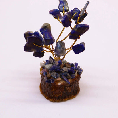 Mini Gemstone Tree On Wood Base - Sodalite (15 stones) Ninja Aromatherapy