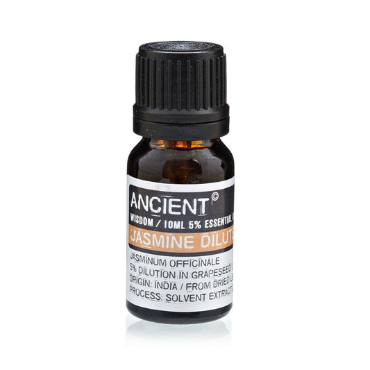 Jasmine Dilute Essential Oil 10ml Amber Glass Bottle with Built-In Drop Reducer – Exotic Floral Aroma and Skin Nourishing