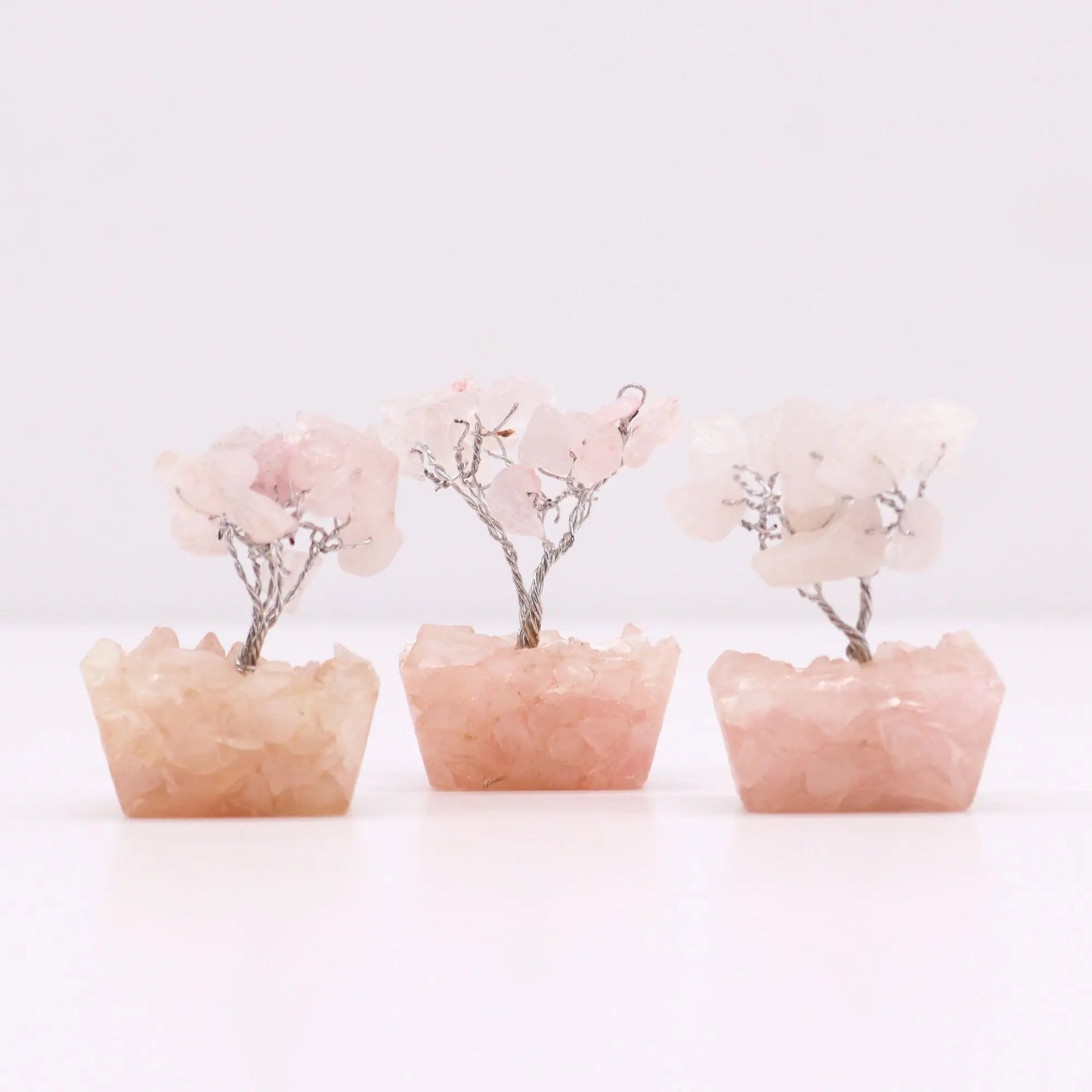Mini Gemstone Tree On Orgonite Base - Rose Quartz (15 stones) Ninja Aromatherapy