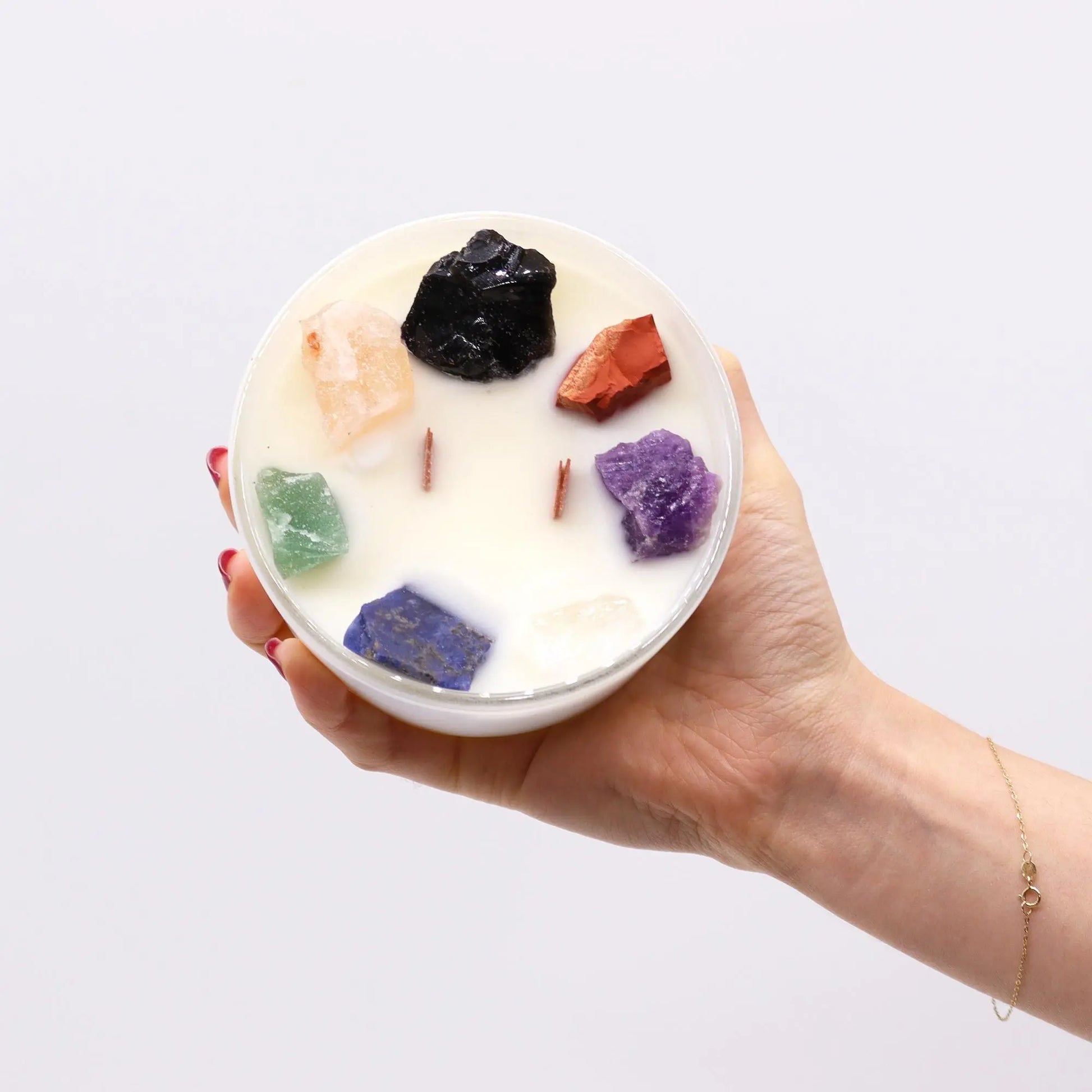 Large Chakra Crystal Candles - Seven Charkra Ninja Aromatherapy