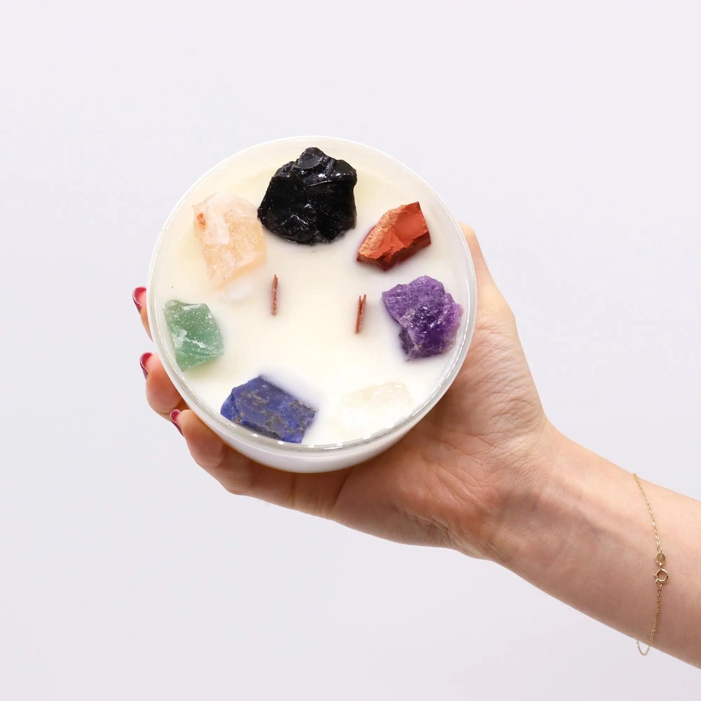 Large Chakra Crystal Candles - Seven Charkra Ninja Aromatherapy