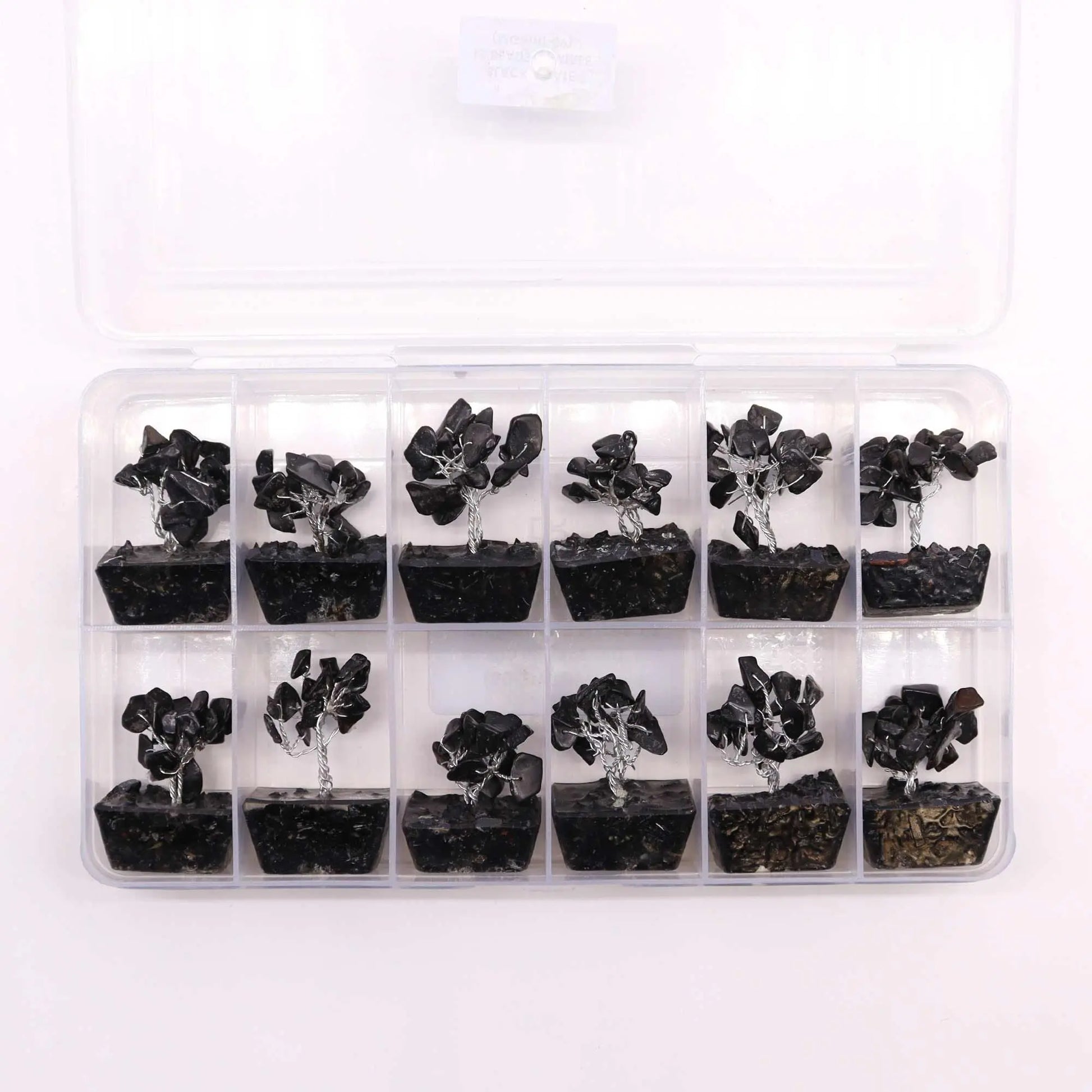 Mini Gemstone Tree On Orgonite Base - Black Agate (15 stones) Ninja Aromatherapy