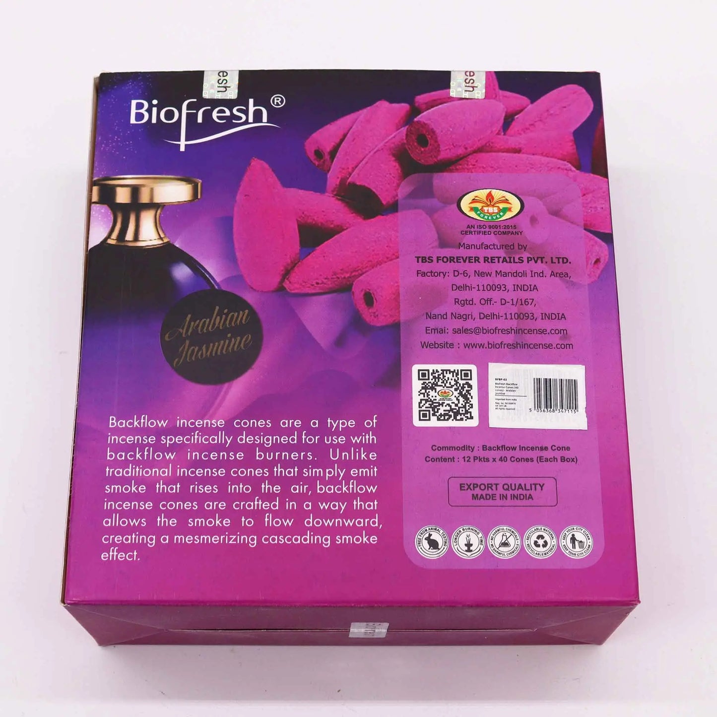 Biofresh Backflow Incense Cones - Arabian Jasmine Ninja Aromatherapy