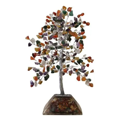 Gemstone Tree with Organite Base - 320 Stone - Multi Ninja Aromatherapy