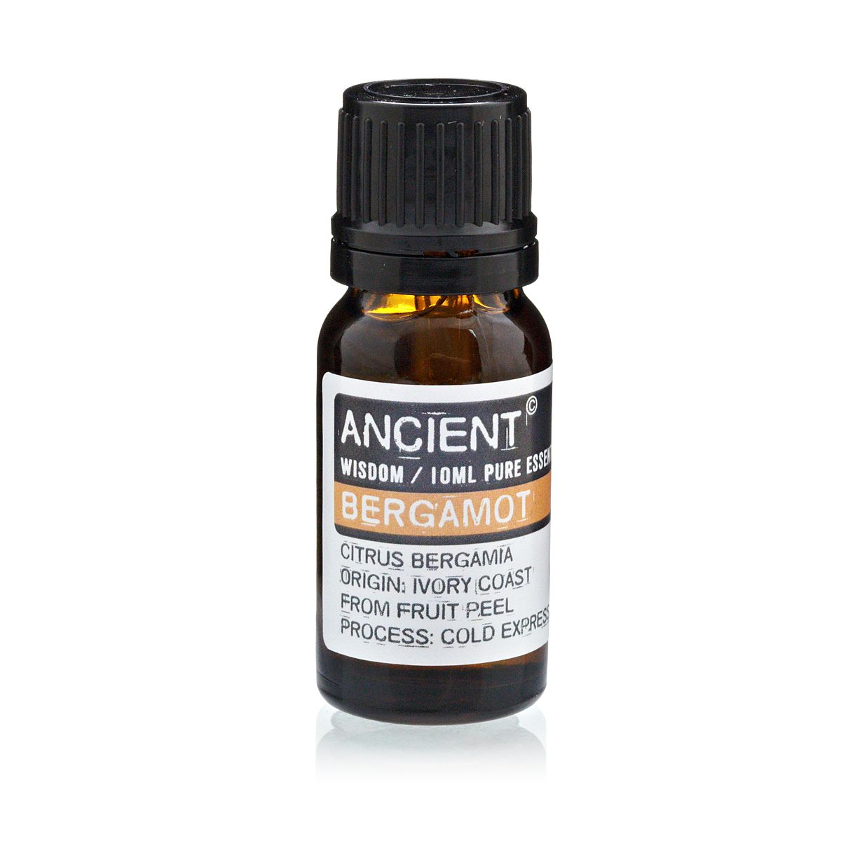 Bergamot (FCF) Essential Oil 10ml Amber Glass Bottle with Built-In Drop Reducer – Uplifting and Skin-Healing Aromatherapy