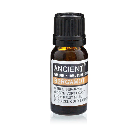 Bergamot (FCF) Essential Oil 10ml Amber Glass Bottle with Built-In Drop Reducer – Uplifting and Skin-Healing Aromatherapy