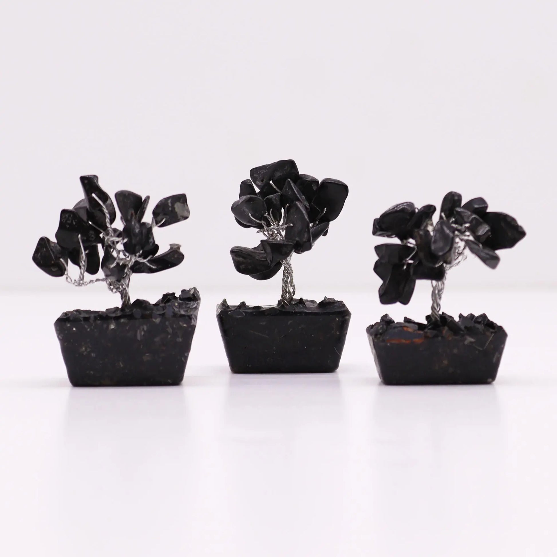 Mini Gemstone Tree On Orgonite Base - Black Agate (15 stones) Ninja Aromatherapy