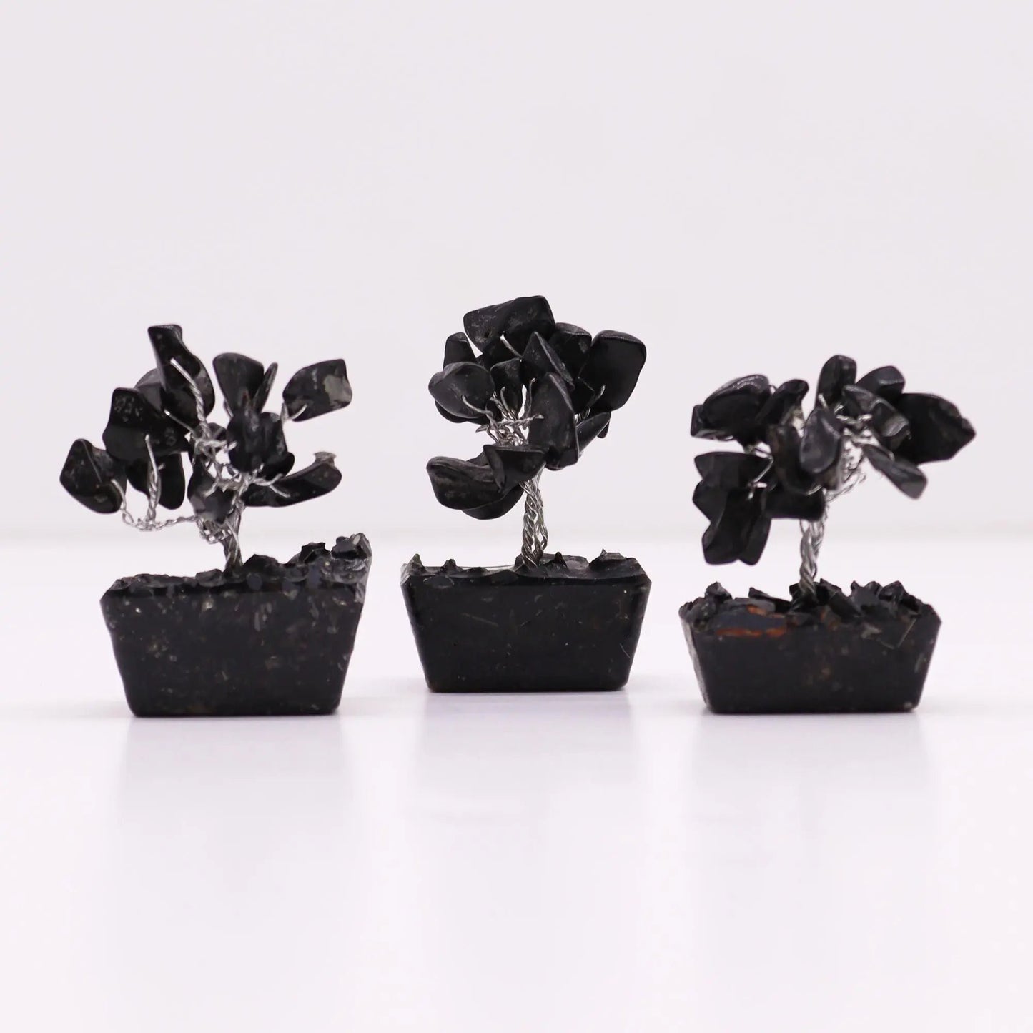 Mini Gemstone Tree On Orgonite Base - Black Agate (15 stones) Ninja Aromatherapy