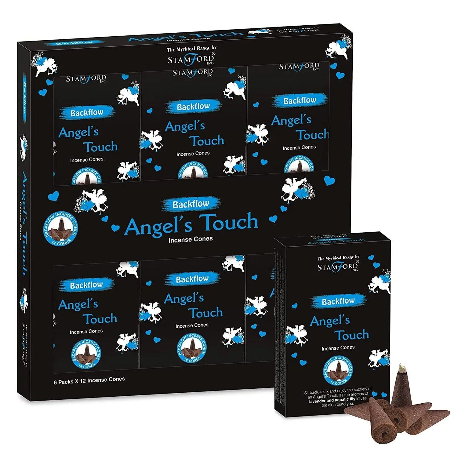 Mythical Backflow Cones - Angel Touch by Ninja Aromatherapy incense cones for aromatherapy.