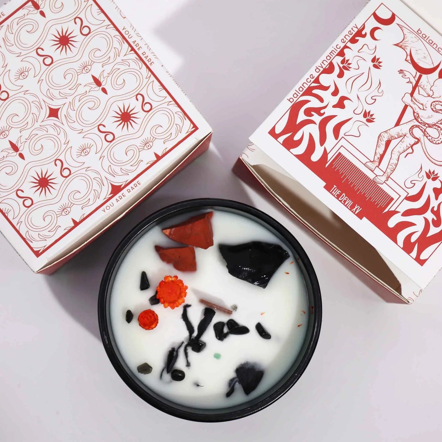 Hop Hare Crystal Magic Flower Candle - The Devil Ninja Aromatherapy