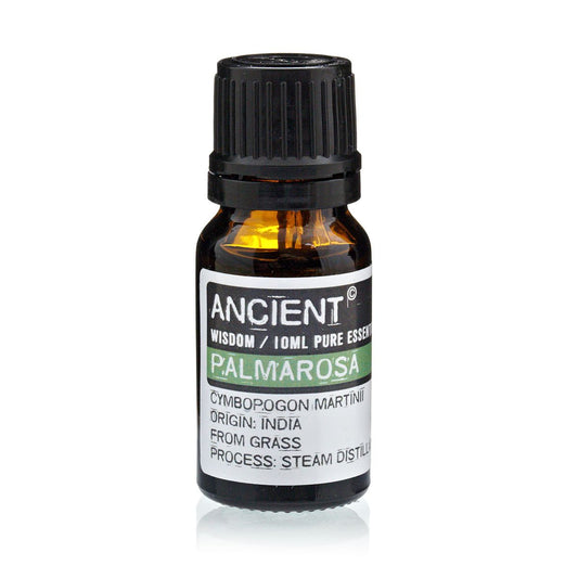Palmarosa Essential Oil 10ml Amber Glass Bottle with Built-In Drop Reducer – Skin Care and Emotional Balance