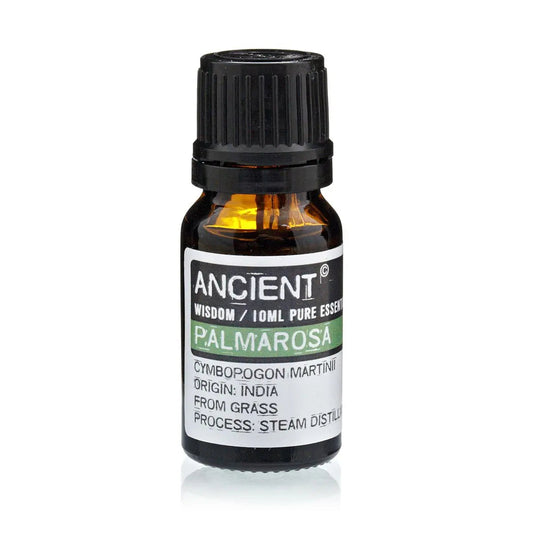 Palmarosa Essential Oil 10ml Amber Glass Bottle with Built-In Drop Reducer – Skin Care and Emotional Balance