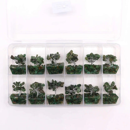 Mini Gemstone Tree On Orgonite Base - Green Aventurine (15 stones) Ninja Aromatherapy