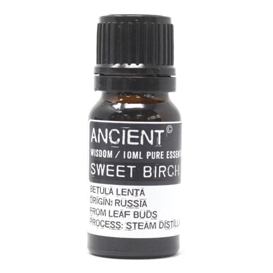 Sweet Birch Essential Oil 10ml Amber Glass Bottle with Built-In Drop Reducer – Natural Pain Relief and Skin Care
