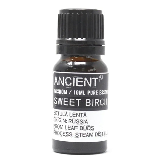 Sweet Birch Essential Oil 10ml Amber Glass Bottle with Built-In Drop Reducer – Natural Pain Relief and Skin Care