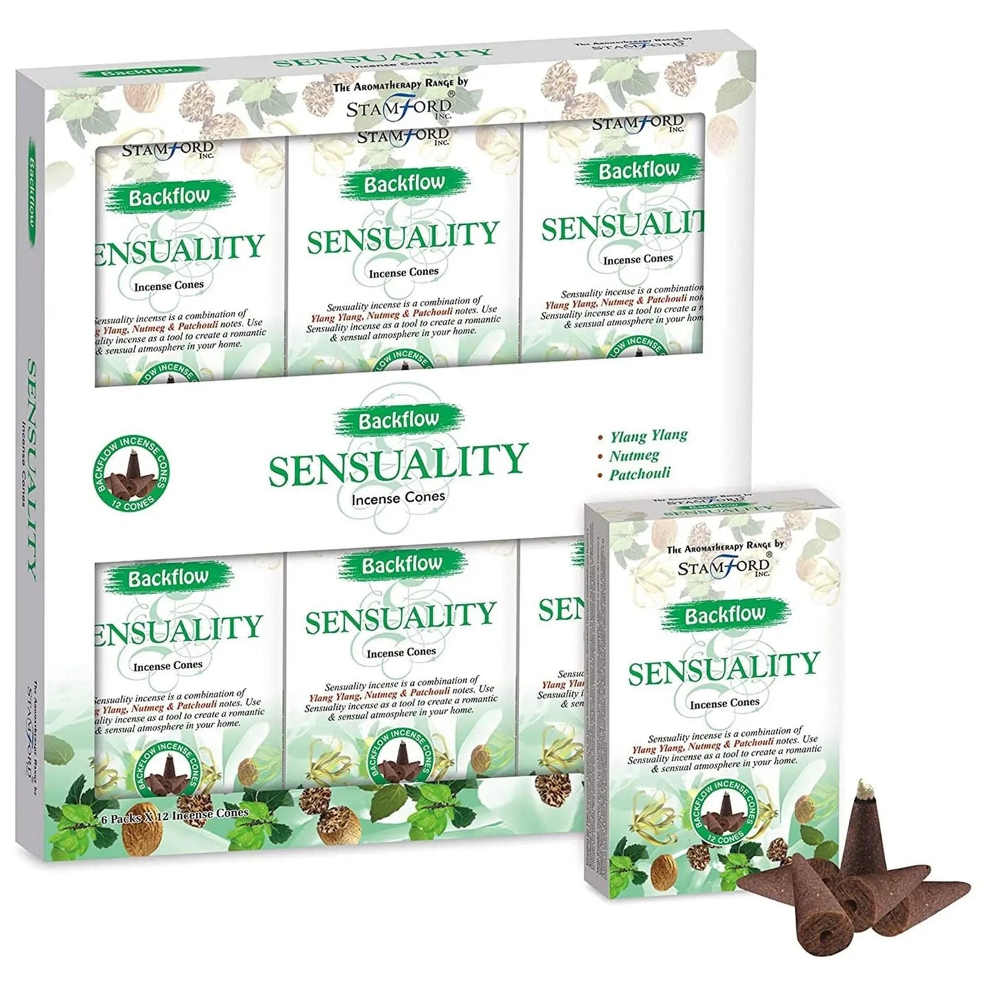 Aromatherapy Backflow Cones - Sensuality by Ninja Aromatherapy incense cones for aromatherapy.