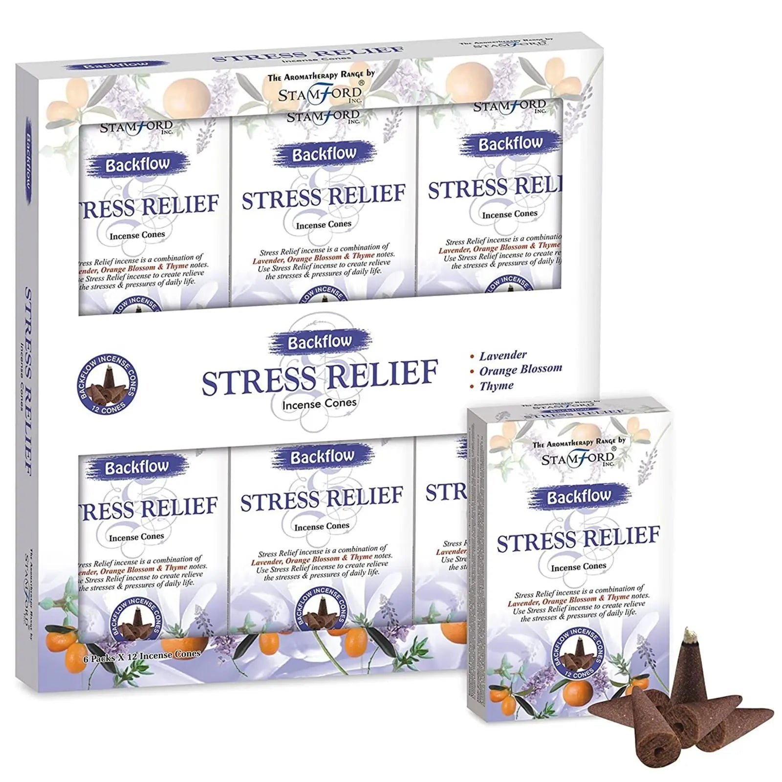 Aromatherapy Backflow Cones - Stress Release by Ninja Aromatherapy incense cones for aromatherapy.