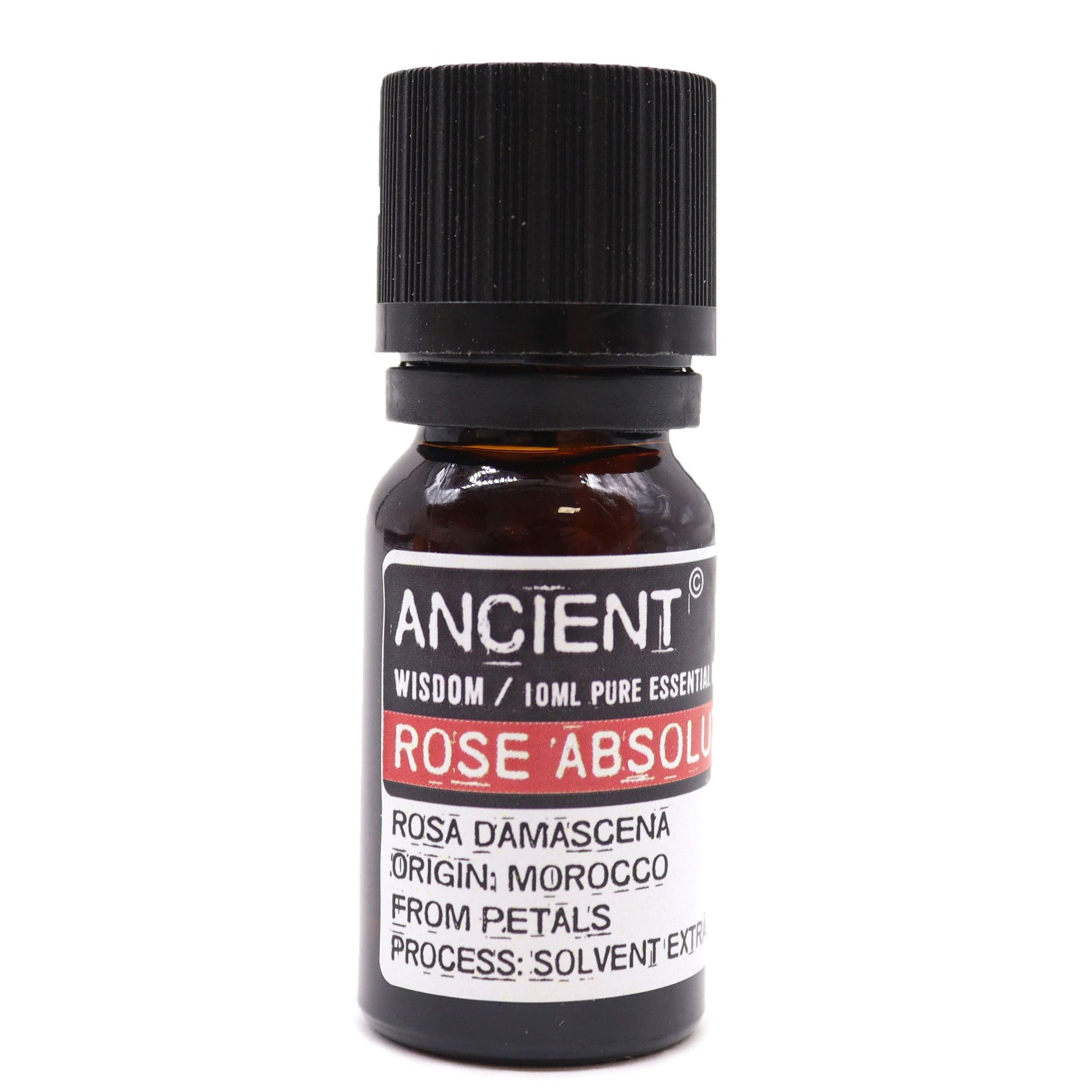 Rose Absolute Essential Oil 10ml Amber Glass Bottle with Built-In Drop Reducer – Skincare and Emotional Balance