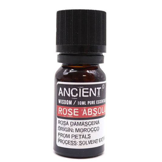 Rose Absolute Essential Oil 10ml Amber Glass Bottle with Built-In Drop Reducer – Skincare and Emotional Balance