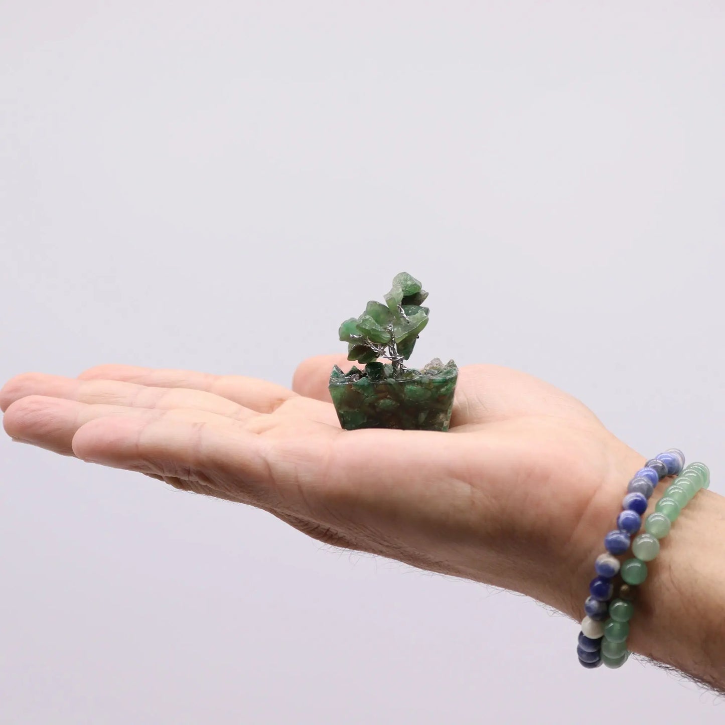 Mini Gemstone Tree On Orgonite Base - Green Aventurine (15 stones) Ninja Aromatherapy