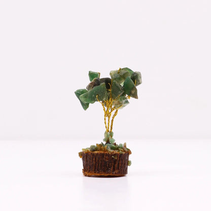 Mini Gemstone Tree On Wood Base - Green Aventurine (15 stones) Ninja Aromatherapy